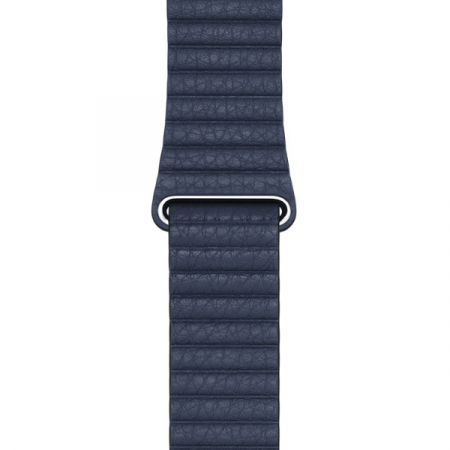 Curea pentru Apple Watch, eleganta, din piele albastra, cu prindere magnetica, compatibila cu iWatch seria 3 42mm, seria 4 44mm, seria 5 44mm, seria SE 44mm, seria 6 44mm sau seria 7 45mm [2]