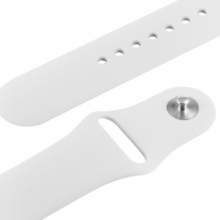 Curea sport pentru Apple Watch, din silicon alb, compatibila cu iWatch seria 3 38mm, seria 4 40mm, seria 5 40mm, seria SE 40mm, seria 6 40mm sau seria 7 41mm [5]