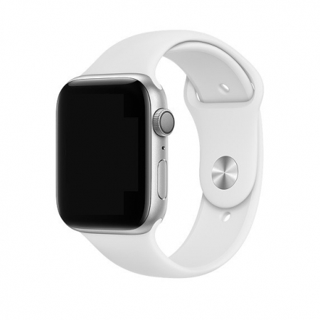Curea sport pentru Apple Watch, din silicon alb, compatibila cu iWatch seria 3 38mm, seria 4 40mm, seria 5 40mm, seria SE 40mm, seria 6 40mm sau seria 7 41mm [1]