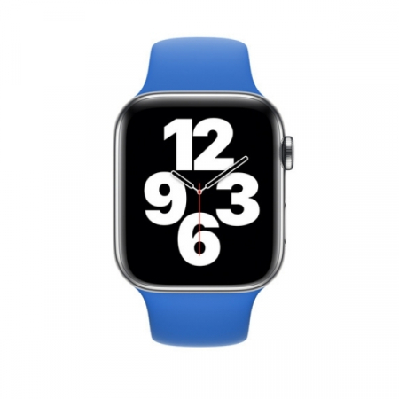 Curea sport pentru Apple Watch, din silicon albastru, compatibila cu iWatch seria 3 42mm, seria 4 44mm, seria 5 44mm, seria SE 44mm, seria 6 44mm sau seria 7 45mm [2]