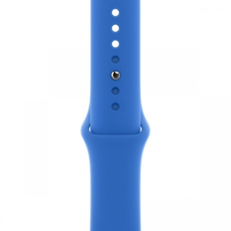 Curea sport pentru Apple Watch, din silicon albastru, compatibila cu iWatch seria 3 42mm, seria 4 44mm, seria 5 44mm, seria SE 44mm, seria 6 44mm sau seria 7 45mm [0]