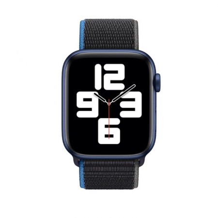 Curea pentru Apple Watch, sport loop, neagra, din nylon(material textil), compatibila cu iWatch seria 3 42mm, seria 4 44mm, seria 5 44mm, seria SE 44mm, seria 6 44mm sau seria 7 45mm [2]