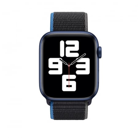 Curea pentru Apple Watch, sport loop, neagra, din nylon(material textil), compatibila cu iWatch seria 3 38mm, seria 4 40mm, seria 5 40mm, seria SE 40mm, seria 6 40mm sau seria 7 41mm [2]