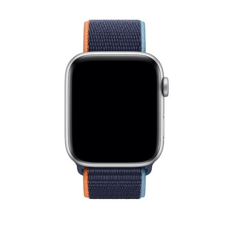 Curea pentru Apple Watch, sport loop, bleumarin, din nylon(material textil), compatibila cu iWatch seria 3 38mm, seria 4 40mm, seria 5 40mm, seria SE 40mm, seria 6 40mm sau seria 7 41mm [2]