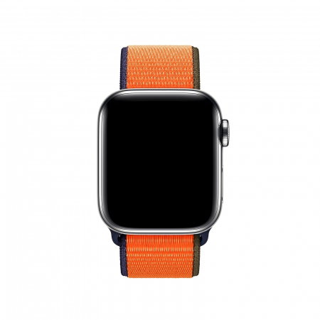 Curea pentru Apple Watch, sport loop, portocalie, din nylon(material textil), compatibila cu iWatch seria 3 38mm, seria 4 40mm, seria 5 40mm, seria SE 40mm, seria 6 40mm sau seria 7 41mm [1]
