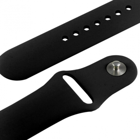 Curea sport pentru Apple Watch, din silicon negru, compatibila cu iWatch seria 3 38mm, seria 4 40mm, seria 5 40mm, seria SE 40mm, seria 6 40mm sau seria 7 41mm [6]