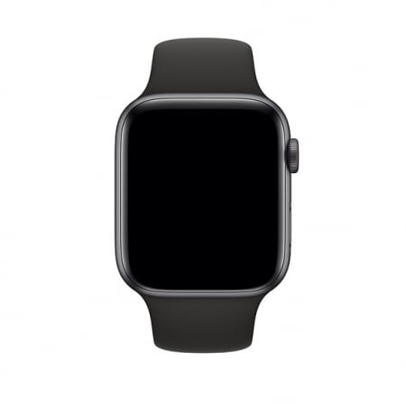 Curea sport pentru Apple Watch, din silicon negru, compatibila cu iWatch seria 3 42mm, seria 4 44mm, seria 5 44mm, seria SE 44mm, seria 6 44mm sau seria 7 45mm [2]
