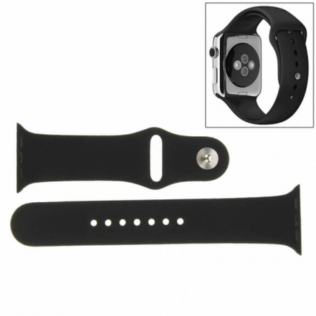 Curea sport pentru Apple Watch, din silicon negru, compatibila cu iWatch seria 3 38mm, seria 4 40mm, seria 5 40mm, seria SE 40mm, seria 6 40mm sau seria 7 41mm [7]