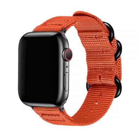 Curea sport pentru Apple Watch, portocalie, din nylon(material textil), compatibila cu iWatch seria 3 38mm, seria 4 40mm, seria 5 40mm, seria SE 40mm, seria 6 40mm sau seria 7 41mm [0]