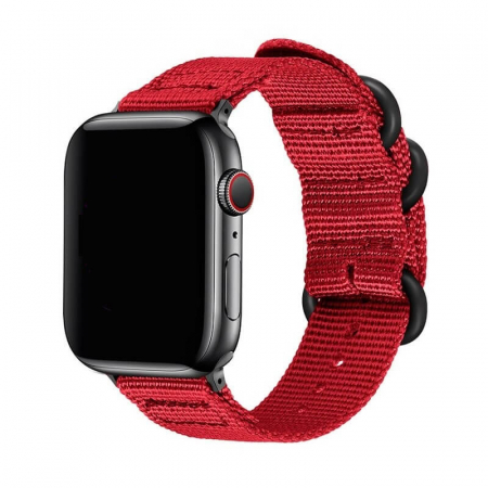 Curea pentru Apple Watch, sport loop, rosie, din nylon(material textil), compatibila cu iWatch seria 3 38mm, seria 4 40mm, seria 5 40mm, seria SE 40mm, seria 6 40mm sau seria 7 41mm [0]