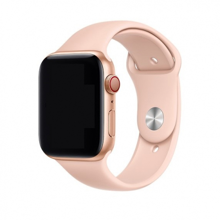 Curea sport pentru Apple Watch, din silicon roz, compatibila cu iWatch seria 3 38mm, seria 4 40mm, seria 5 40mm, seria SE 40mm, seria 6 40mm sau seria 7 41mm [1]