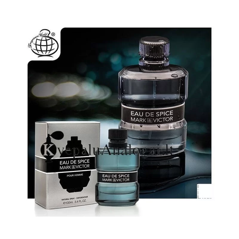 Parfum Eau De Spice Mark & Victor, Fragrance World, apa de parfum 100 ml, barbati - inspirat din  Spicebomb Pour Homme by Viktor Rolf [4]