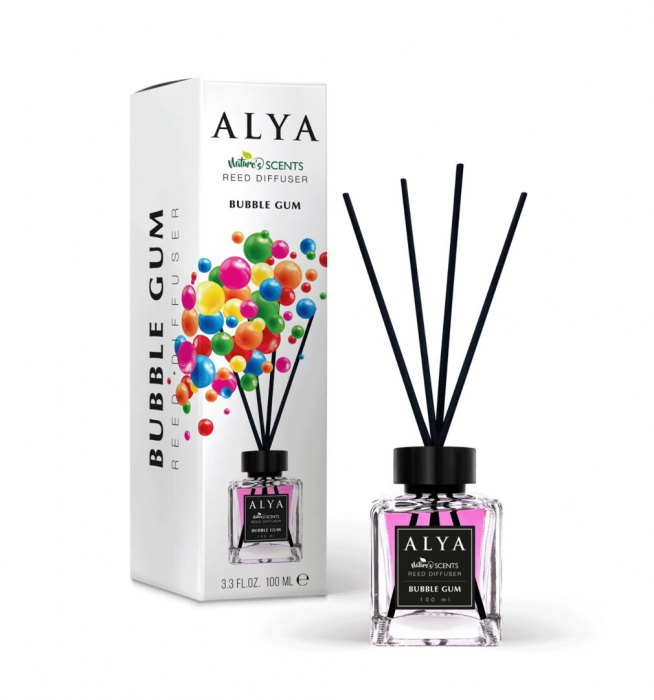 Deodorant de Camera Bubble Gum, Alya, Reed Diffuser 100 ml [2]