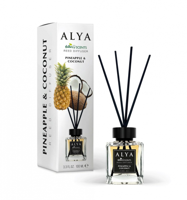 Deodorant de Camera Pineapple Coconut, Alya, Reed Diffuser 100 ml