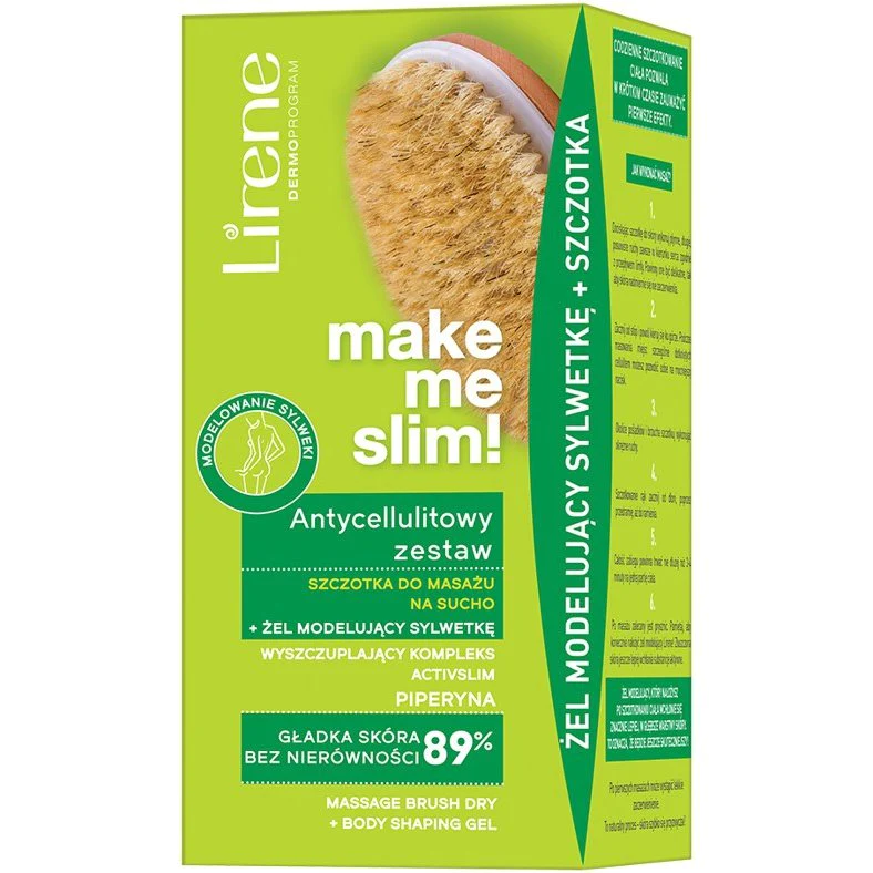 Lirene Make Me Slim - Set anticelulitic - gel remodelator corporal si perie pentru masaj uscat, 100ml