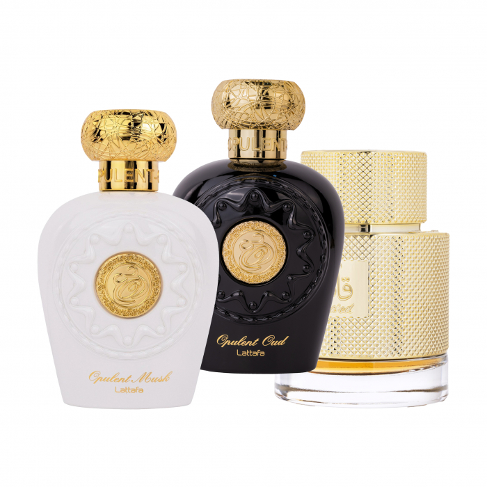 OFERTA SPECIALA - Pachet 3 parfumuri Best Seller, Opulent Oud 100 ml, Opulent Musk 100 ml si Qaaed 100 ml