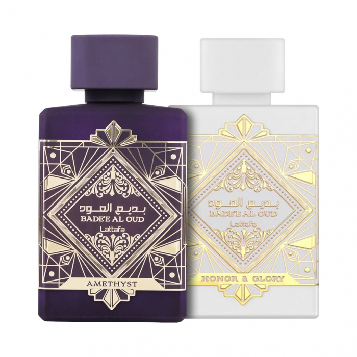 Pachet 2 parfumuri  Badee Al Oud Amethyst 100 ml si  Badee Al Oud Honor  Glory 100 ml