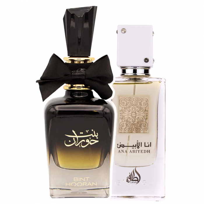 Pachet 2 parfumuri Bint Hooran 100 ml si Ana Abiyedh White 60 ml