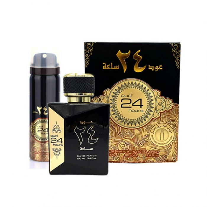 Pachet 2 parfumuri best seller, Oud 24 Hours 100 ml pentru el si Jazzab Gold 100 ml pentru ea [4]