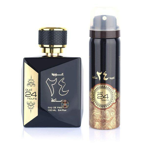 Pachet 2 parfumuri best seller, Oud 24 Hours 100 ml pentru el si Jazzab Gold 100 ml pentru ea [3]
