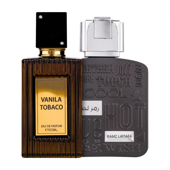 Pachet 2 parfumuri Vanila Tobacco 100 ml si Ramz Silver 100 ml