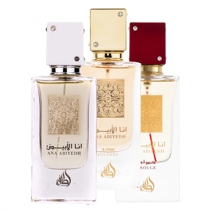 Pachet 3 Parfumuri Best Seller, Ana Abiyedh White 60 Ml, Ana Abiyedh Rouge 60 Ml Si Ana Abiyedh Poudree 60 Ml