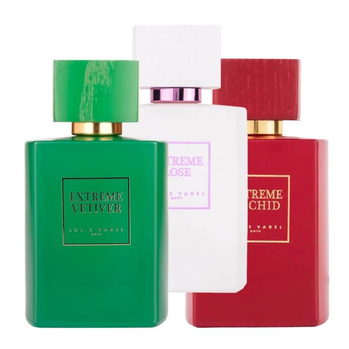 Pachet 3 parfumuri, Louis Varel Extreme Orchid, Extreme Rose 100 ml si Extreme Vetiver 100 ml -Louis imagine pret reduceri