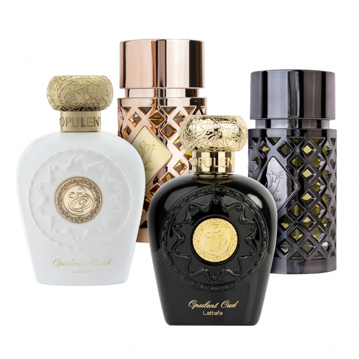 Pachet 4 parfumuri Best Seller, Opulent Musk 100 ml si Opulent Oud 100 ml si Jazzab Gold 100 ml si Jazzab Silver 100 ml