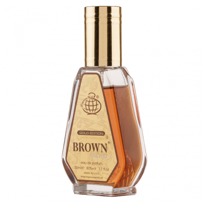 Parfum Brown Orchid Gold Edition, Fragrance World, apa de parfum 50 ml, unisex - inspirat din Jessy by Alina Corel [3]