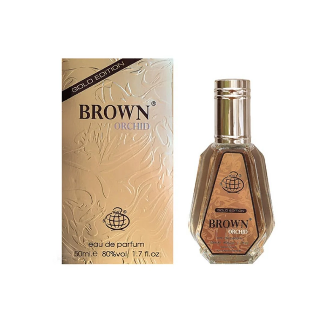 Parfum Brown Orchid Gold Edition, Fragrance World, apa de parfum 50 ml, unisex - inspirat din Jessy by Alina Corel [2]