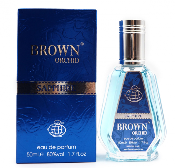Parfum Brown Orchid Sapphire, Fragrance World, apa de parfum 50 ml, unisex [2]