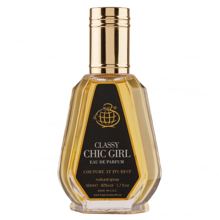 Parfum Classy Chic Girl, Fragrance World, apa de parfum 50 ml, femei - inspirat din  Good Girl by Carolina Herrera