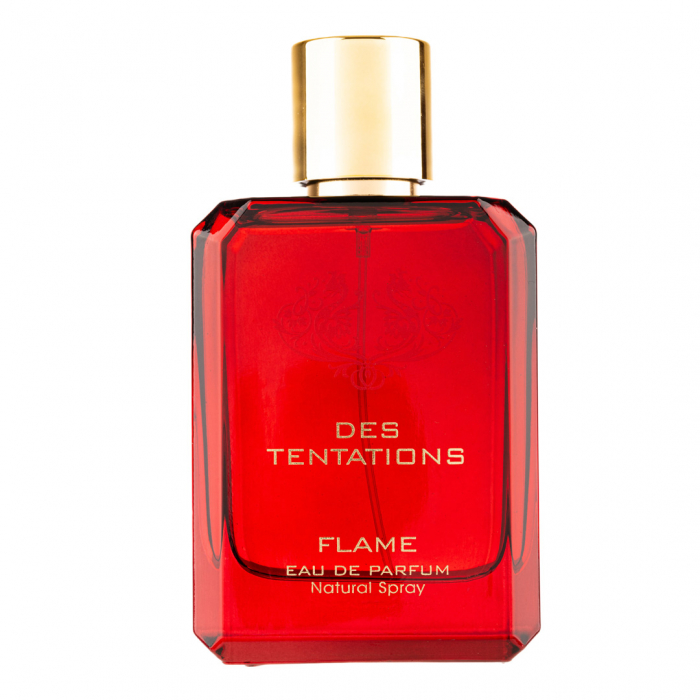 Parfum Des Tentations Flame, Fragrance World, apa de parfum 100 ml, unisex - inspirat din Eros Flame by Versace