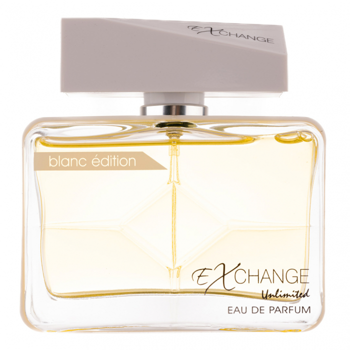 Parfum Exchange Unlimited Blanc Edition, Fragrance World, apa de parfum 100 ml, barbati - inspirat din Ultra Male by Jean Paul Gauthier