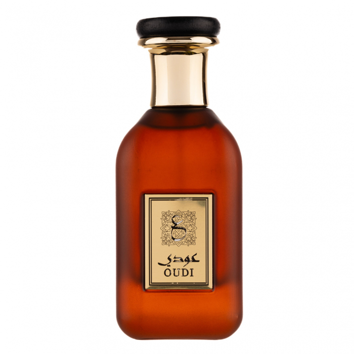 Parfum Oudi, Fragrance World, apa de parfum 100 ml, barbati - inspirat din Oud Saffron by Hugo Boss