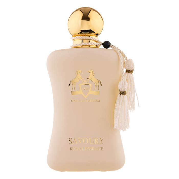 Parfum Savoury Royal Essence, Fragrance World, apa de parfum 100 ml, femei - inspirat din Sedbury by Marly