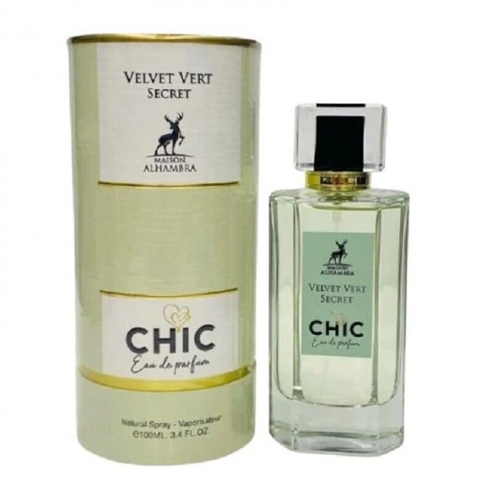 Parfum Velvet Vert Secret Chic, Maison Alhambra, apa de parfum 100 ml, femei - Inspirat din First Love by Victoria's Secret [3]