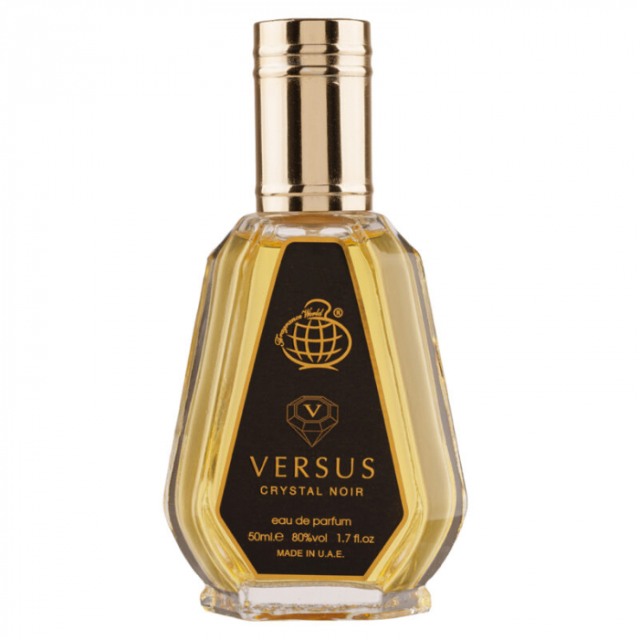 Parfum Versus Crystal Noir, Fragrance World, apa de parfum 50 ml, femei - inspirat din Crystal Noir by Versace