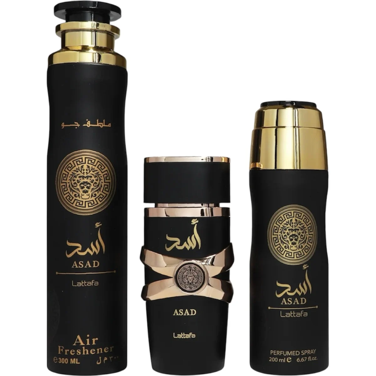 Set Cadou Asad, Lattafa,  apa de parfum 100 ml + deo spray 200 ml + odorizant camera 300 ml, barbati [2]