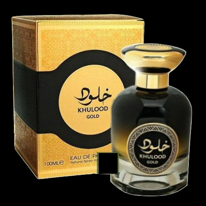 Parfum Khulood Gold, Fragrance World, apa de parfum 100 ml, unisex - inspirat din  Tobacco Mandarin by Byredo [1]