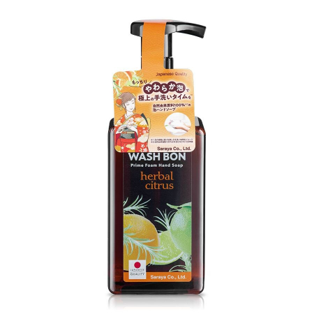 Produse cosmetice - Wash Bon Prime Foam, spuma pentru maini cu efect de calmare, Herbal Citrus, 450ml