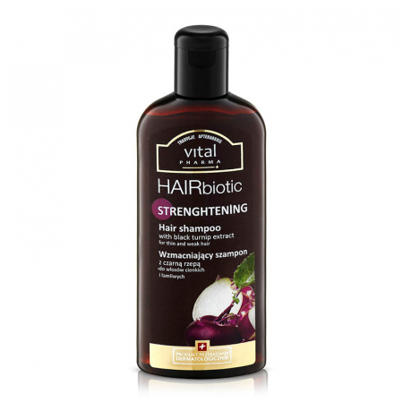 Produse cosmetice - HairBiotic, sampon intaritor cu extract de ridiche neagra, 250ml