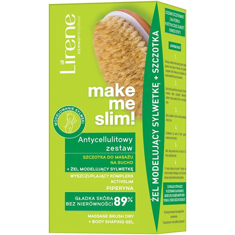 Cele mai apreciate - Lirene Make Me Slim - Set anticelulitic - gel remodelator corporal si perie pentru masaj uscat, 100ml