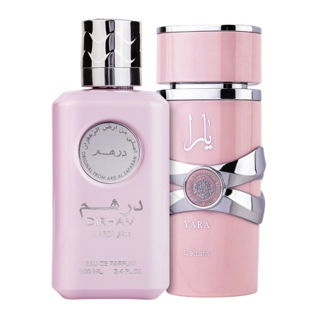 Pachete care contin produse de la Ard Al Zaafaran - Pachet 2 parfumuri Best Seller, Dirham Wardi 100 ml si Yara 100 ml