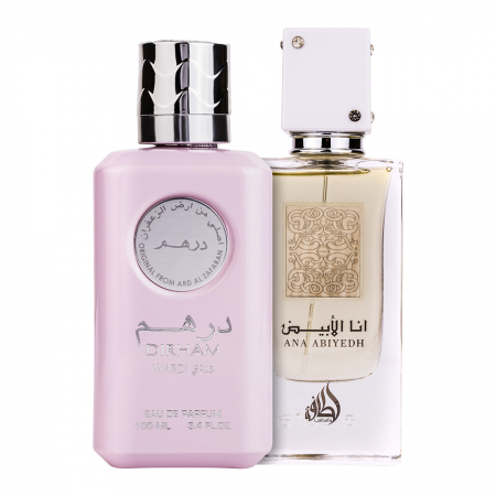 Parfumuri sezonul rece - Pachet 2 parfumuri Dirham Wardi 100 ml si Ana Abiyedh White 60 ml