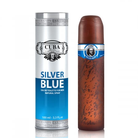 Parfumuri bărbați - Parfum Cuba Silver Blue for Men, apa de toaleta 100 ml, barbati