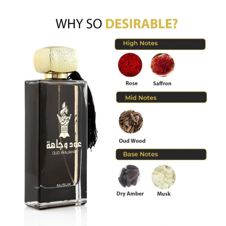 Parfum Oud Wajaha, Nusuk, apa de parfum 100 ml, barbati - inspirat din Ameer Al Oud [1]