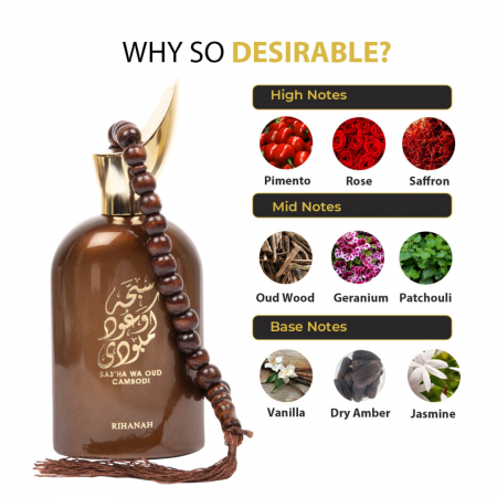 Parfum Sab'ha Wa Oud Cambodi, Rihanah, apa de parfum 100 ml, barbati [1]