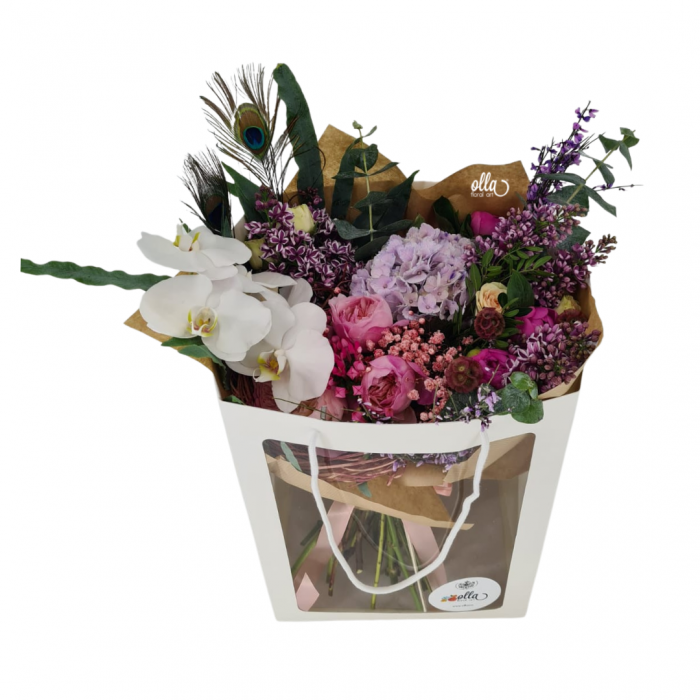 Buchet de flori de primavara Olla cu Hortensia si Orhidee [2]