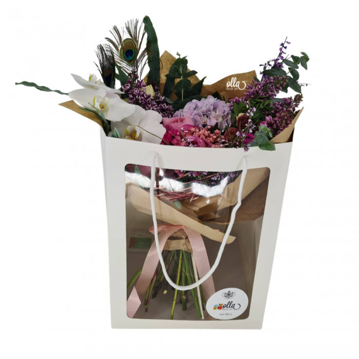 Buchet de flori de primavara Olla cu Hortensia si Orhidee [3]